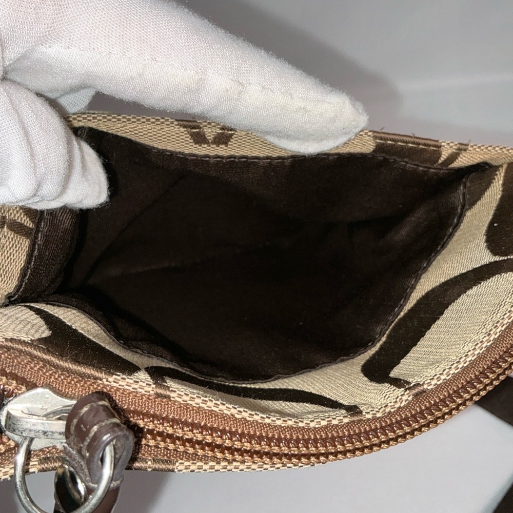 Coach Signature Swingpack Crossbody Bag Brown Khaki Canvas - Picture 3 of 15